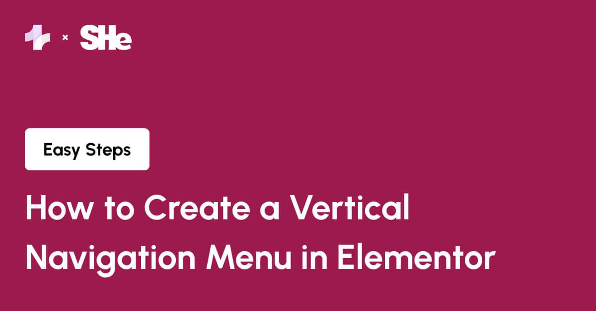 Elementor Nav Menu widget layout settings shown in the Content tab