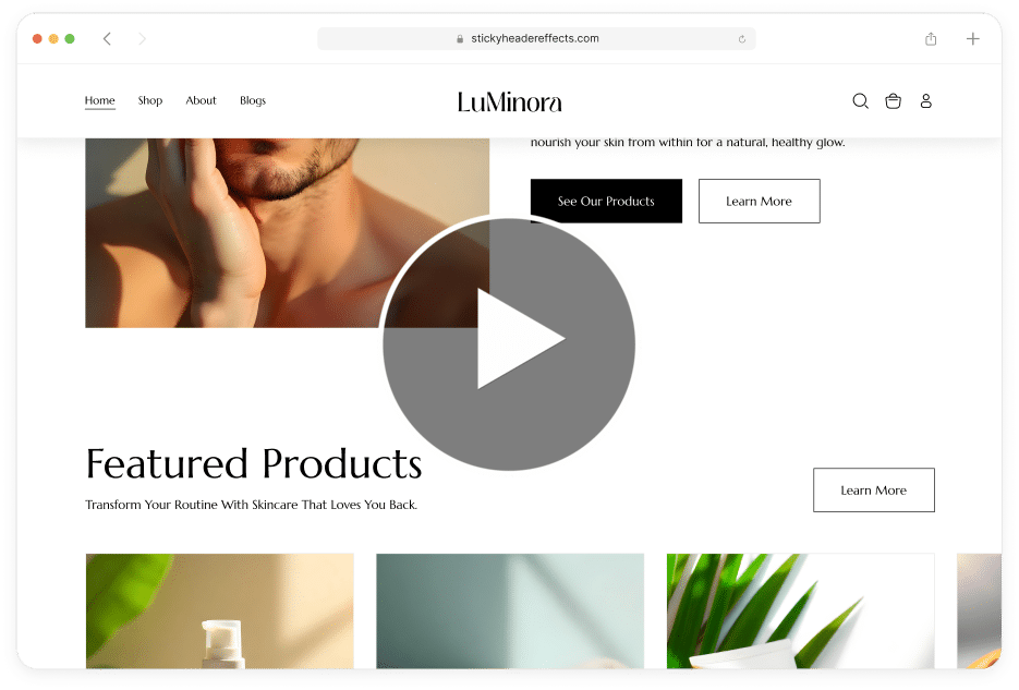 Sticky Header Effects for Elementor homepage hero, where Header Scroll Distance is listed as effect number one of 21