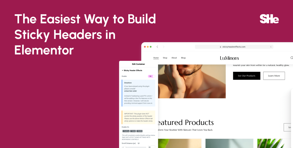 home featureimg from Sticky Header Effects for Elementor