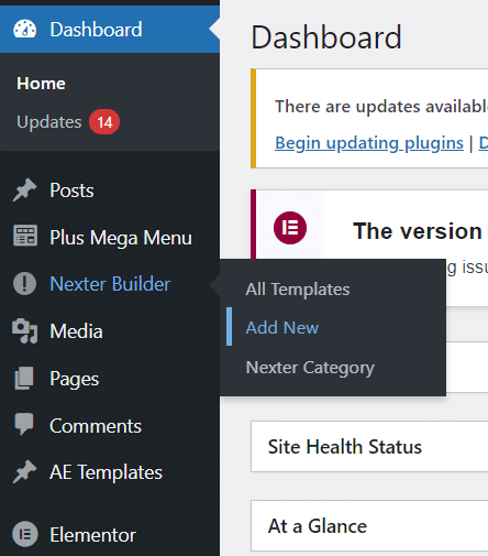 she setup new header template 1 from Sticky Header Effects for Elementor