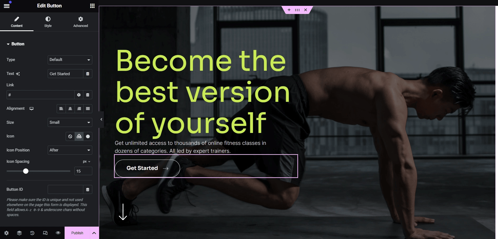 She Add new elements from widget panel from Sticky Header Effects for Elementor