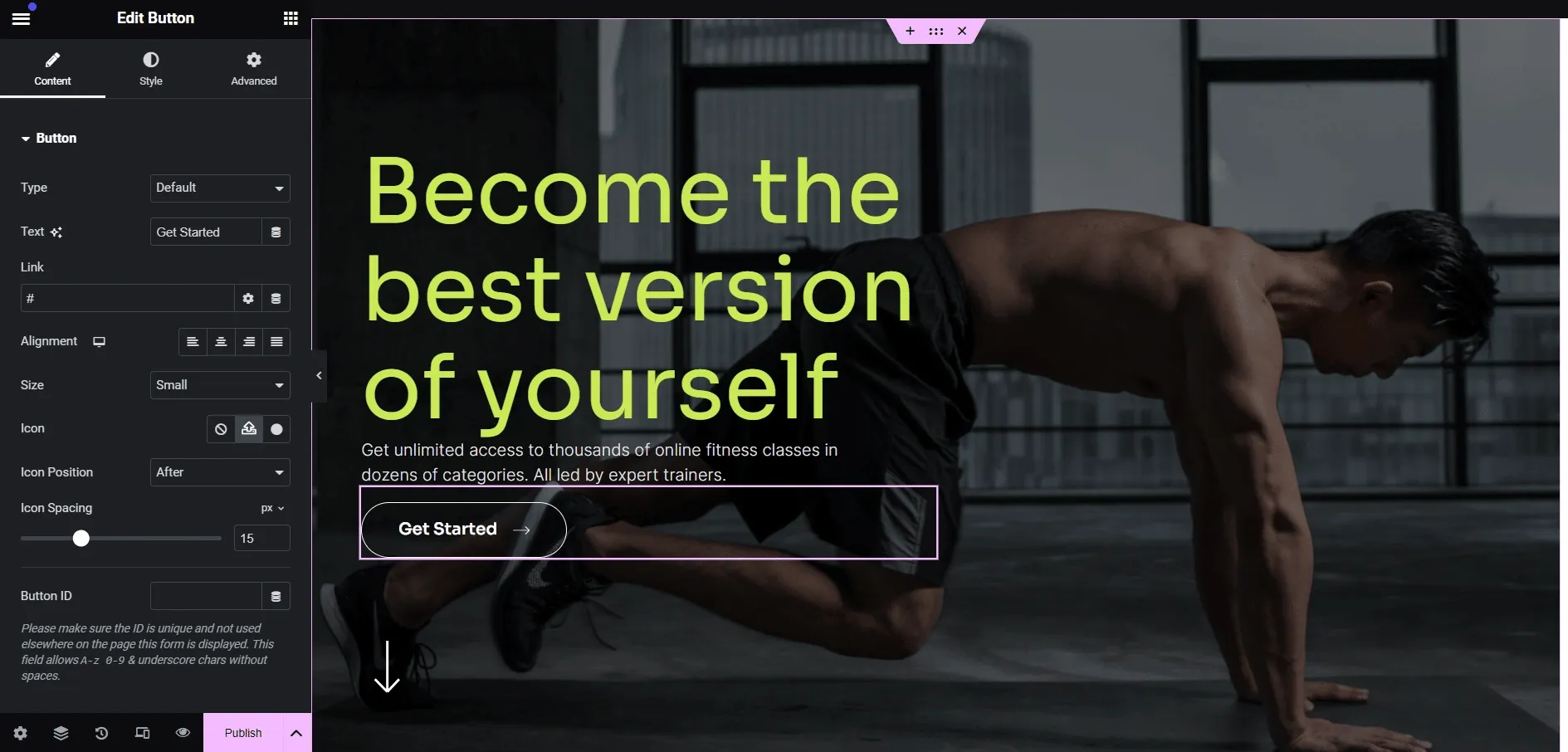She Add new elements from widget panel from Sticky Header Effects for Elementor