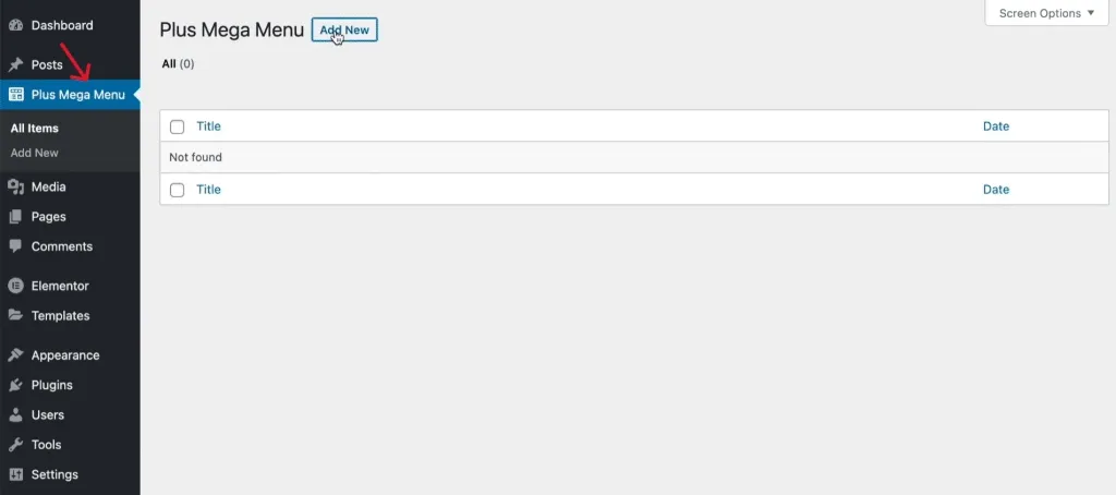 She Add new mega menu from Sticky Header Effects for Elementor