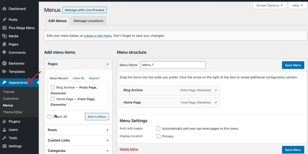 She Add the Mega Menu to WordPress from Sticky Header Effects for Elementor