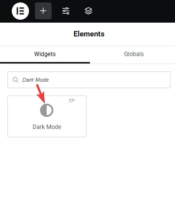 She Adding Dark Mode widget to Header in Elementor from Sticky Header Effects for Elementor