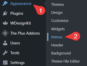 She Appearance Menus from Sticky Header Effects for Elementor