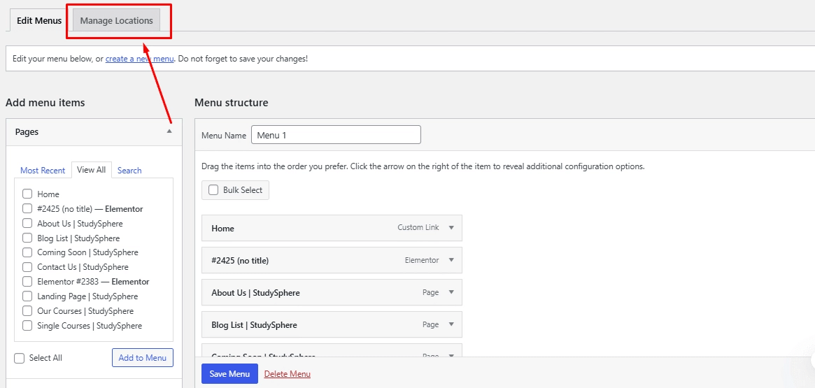 She Assign a Menu to a Location from Sticky Header Effects for Elementor