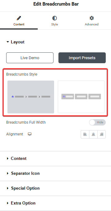She Breadcrumbs Bar Content Styles from Sticky Header Effects for Elementor