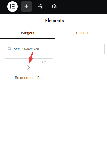 She Breadcrumbs Bar Editor Panel from Sticky Header Effects for Elementor