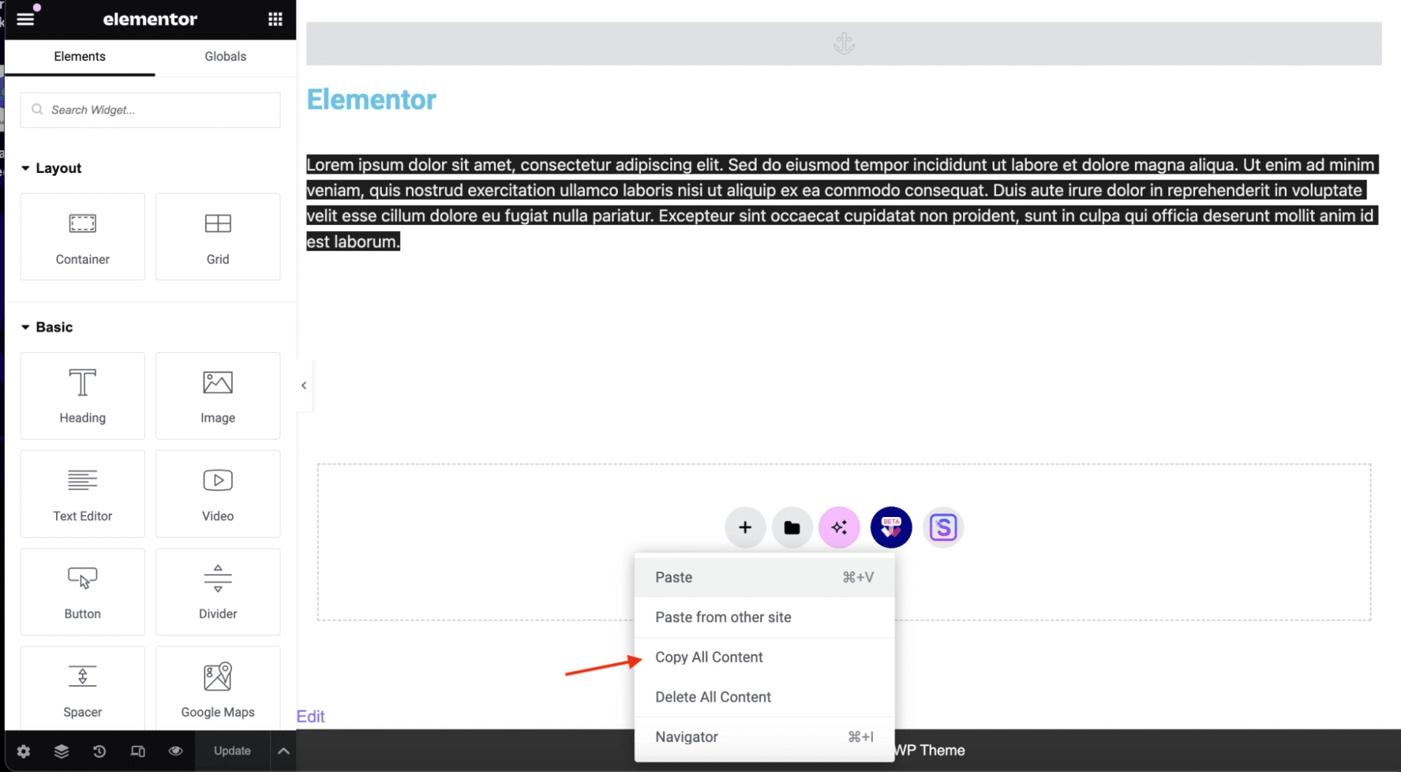 She Copy All Content from Sticky Header Effects for Elementor