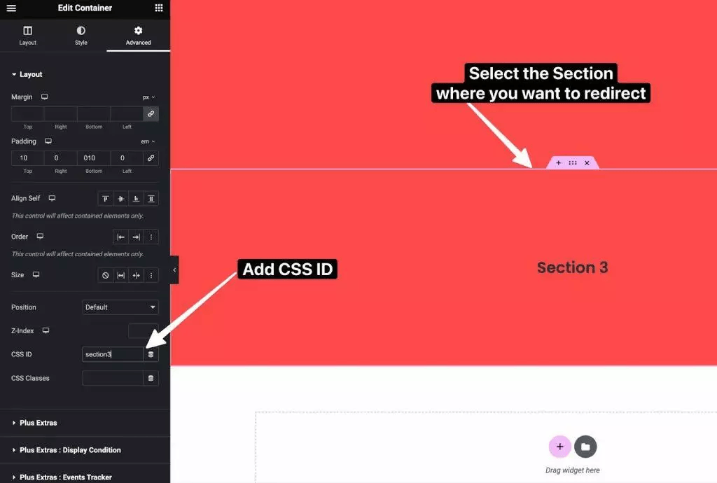 She Creating Anchor Links in Elementor with CSS ID from Sticky Header Effects for Elementor