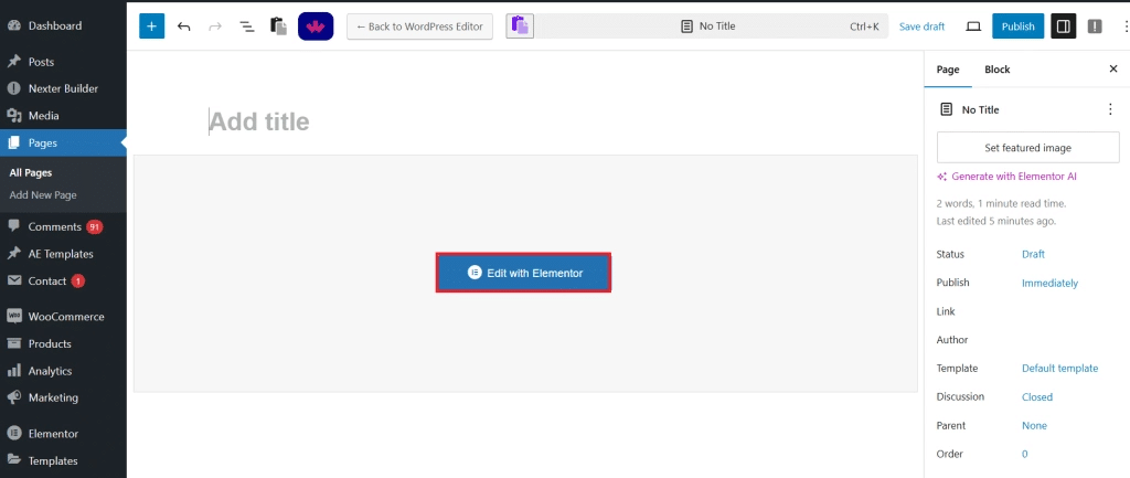 She Edit Elementor page from Sticky Header Effects for Elementor