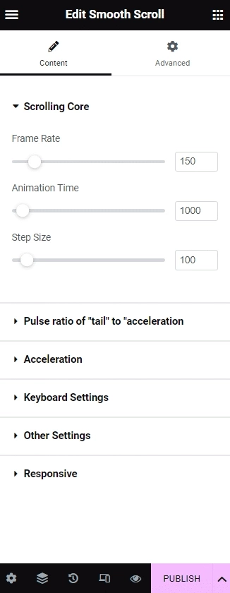 She Edit Smooth Scroll 20 from Sticky Header Effects for Elementor