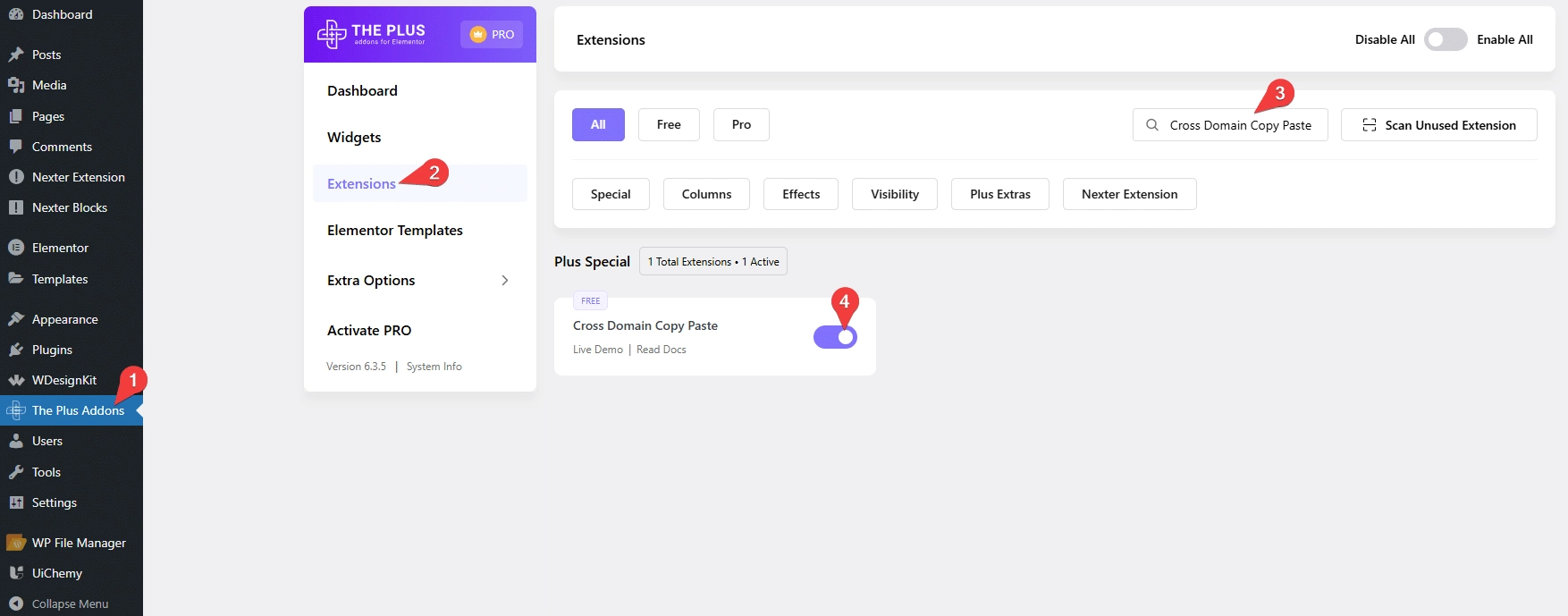 She Enable Cross Domain Copy Paste from Sticky Header Effects for Elementor