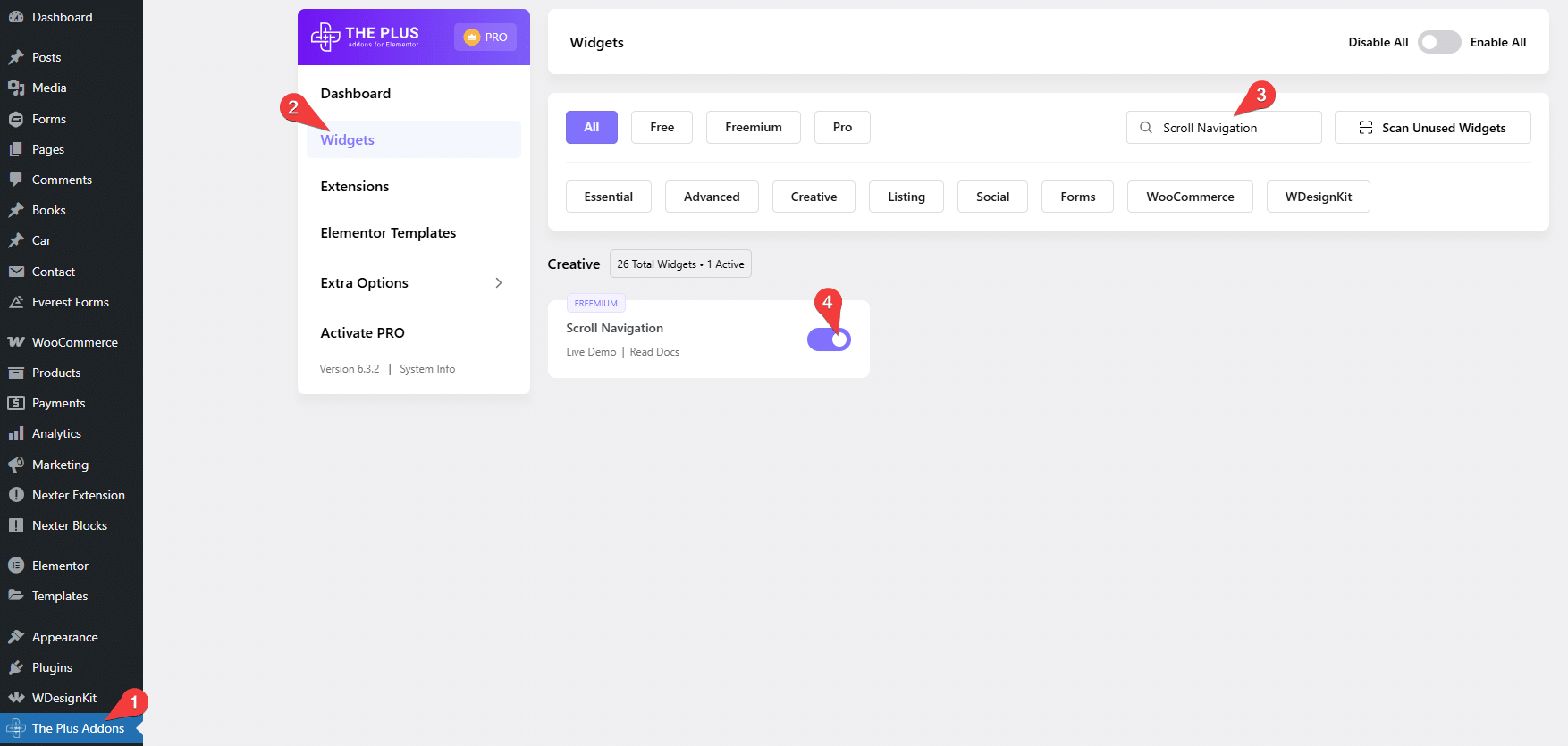 She Enable Scroll Navigation from Sticky Header Effects for Elementor