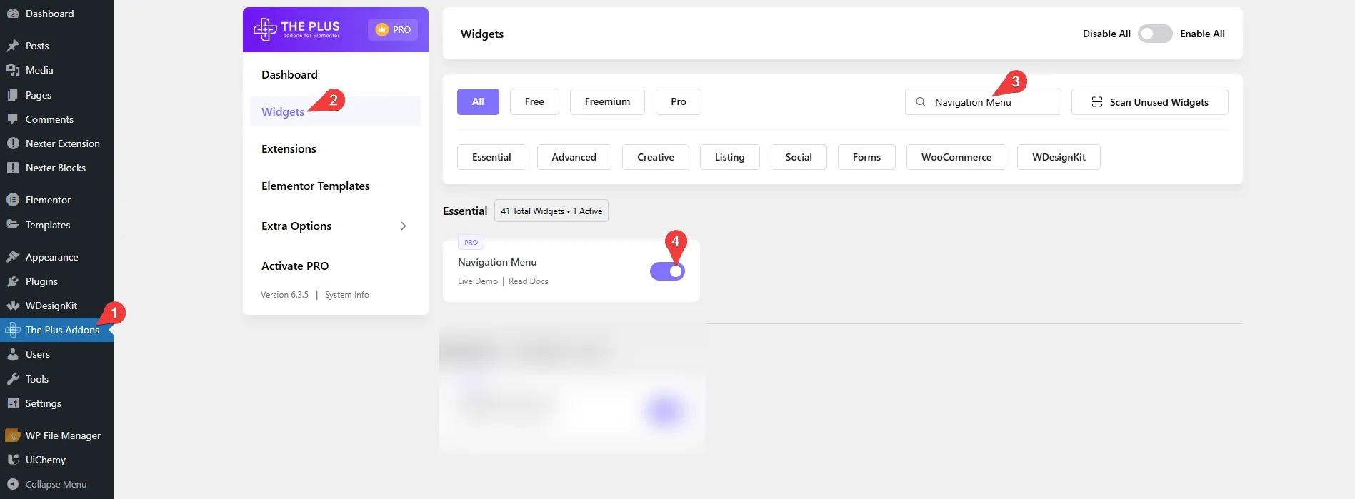 She Navigation Menu 1 from Sticky Header Effects for Elementor
