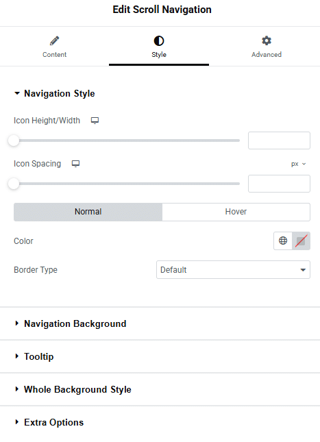 She Scroll Navigation Style from Sticky Header Effects for Elementor