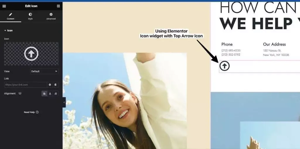 She Scroll to top feature from Sticky Header Effects for Elementor