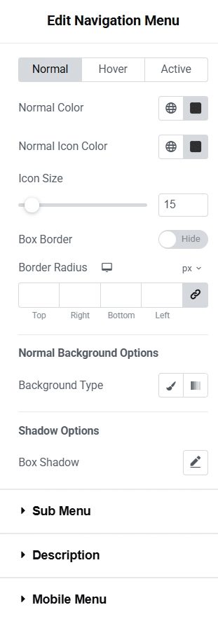 She Style the navigation menu from Sticky Header Effects for Elementor