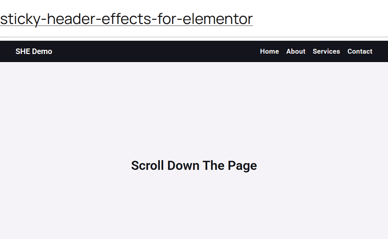 Back to Top button appearing on a sticky Elementor header and scrolling the page back to the top