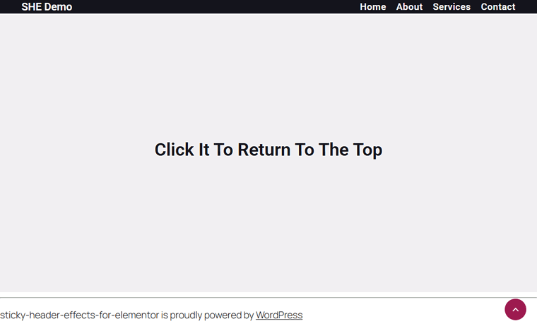 Back to Top button on a sticky Elementor header